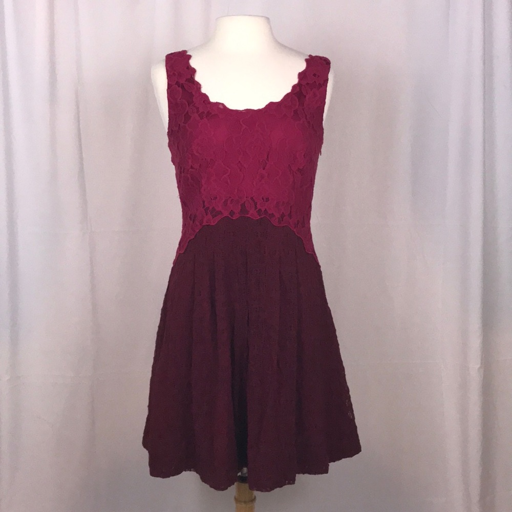 Anthropologie Moulinette Soeurs Red Lace Dress
